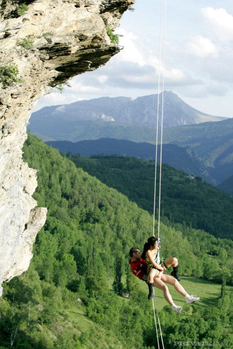 Hot oriental mountain climber sucks her guide's hard to get rescued - #75683