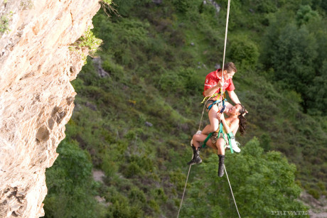Hot oriental mountain climber sucks her guide's hard to get rescued - #75687