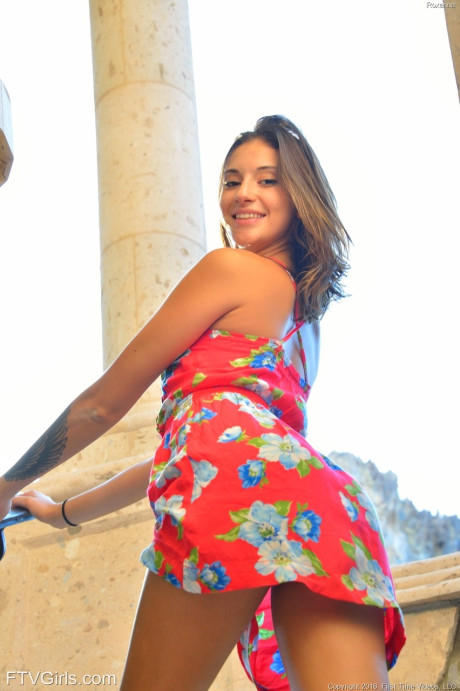 Shameless sweetie Roxanna fingering & toying her beaver in public - #174828