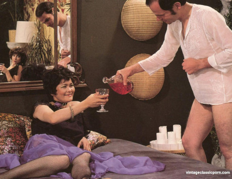 Lustful wives swallowing and fucking in a wild vintage pissing fling - #12970
