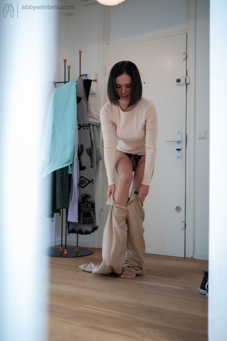 Amateur Eve S reveals her natural breasts and nice butt while dressing in her room - #239902