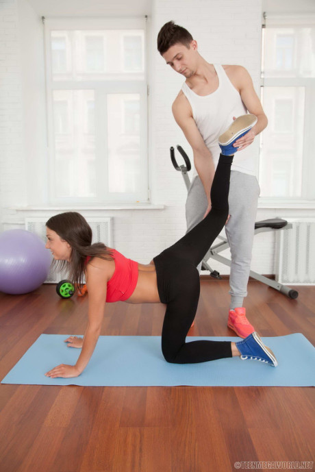 Athletic young wears a cum facial after sex with her personal trainer - #265195