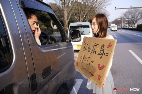 Chinese hottie Shiori Yamate reveals her hot breasts and licks a dick in a car - #51373