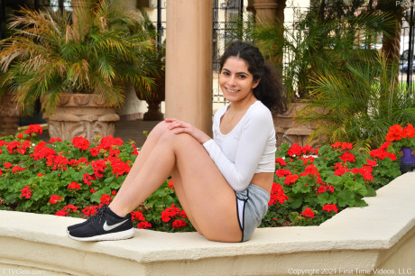 Adorable American babe Paola flashes her butt titties & cunt in public - #11714