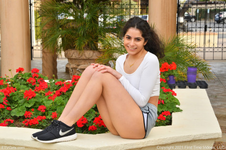 Adorable American babe Paola flashes her butt titties & cunt in public - #11715