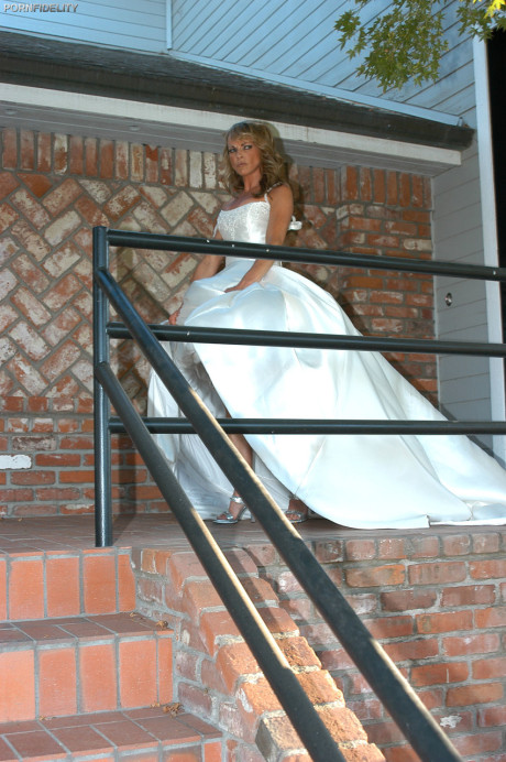 Ravishing babe in a wedding dress Shayla LaVeaux gets screwed by her husband - #125937