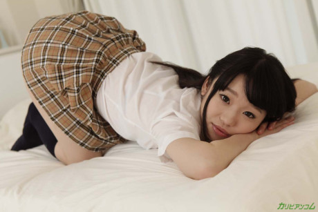 Thin asian schoolgirl Yuna Himekawa gets her bushy vagina toyed and boned - #16631