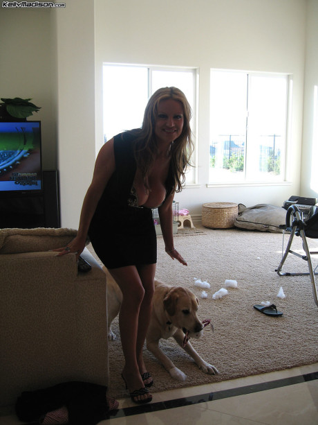 Fiance man guy fools around at home with Kelly Madison and her ebony friend Lacey Duvalle - #86728
