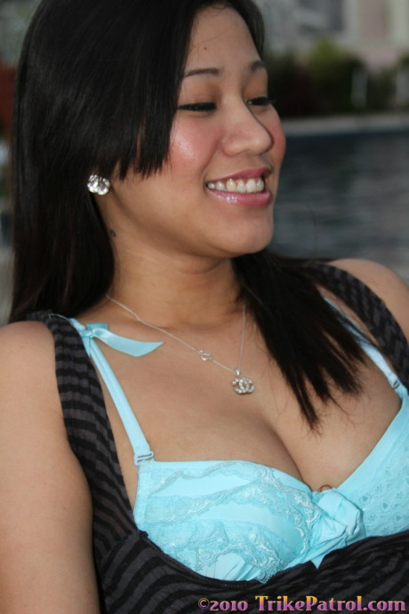 Ebony haired oriental amateur Betyna strips and masturbates in a solo - #13006