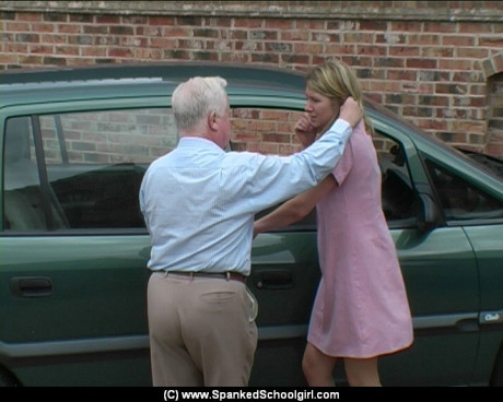 Misbehaving student has her raw butt spanked by an cougar Headmaster - #74227
