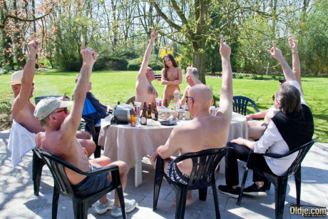 Young Anita Berlusconi gets her holes demolished by perverted older males - #29010