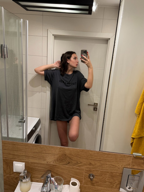 Skinny OnlyFans cam babe shows off her sexy butt wearing black panties - #5661