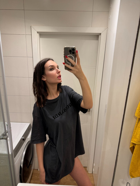 Skinny OnlyFans cam babe shows off her sexy butt wearing black panties - #5663