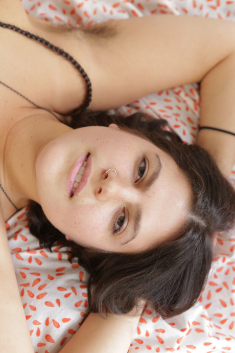 Chubby British skank GF chick Beatrix poses undressed on a bed and fully clothed in Berlin - #113190