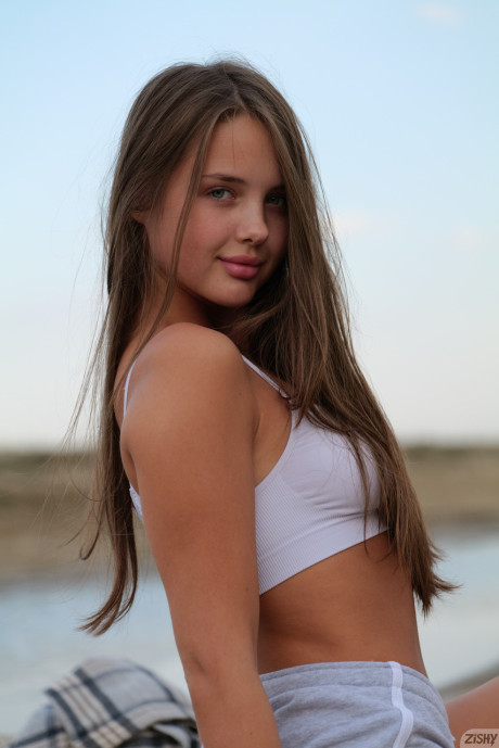 Pretty amateur Olya Derkach shows her hot legs & her perfect behind outdoors - #173616