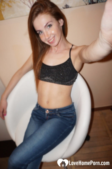 Breathtaking brunette American strips and poses in a lovely selfie compilation - #32360