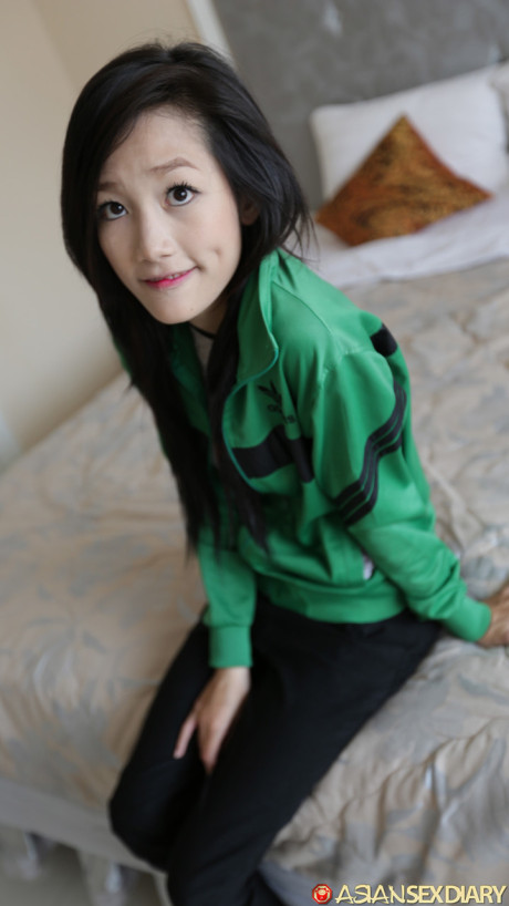 Oriental whore girlfriend girl Mi shows off her thin body & gives a monstrous schlong a POV ride