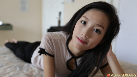 Oriental whore girlfriend girl Mi shows off her thin body & gives a monstrous schlong a POV ride - #57923
