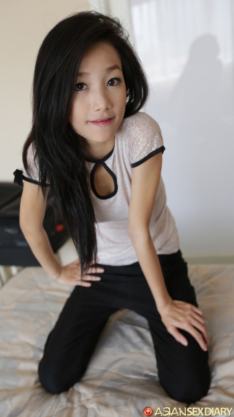 Oriental whore girlfriend girl Mi shows off her thin body & gives a monstrous schlong a POV ride - #57924