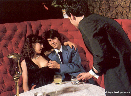 Hot women give blowjobs and get their bushy pussies banged in a vintage swingers party - #163142