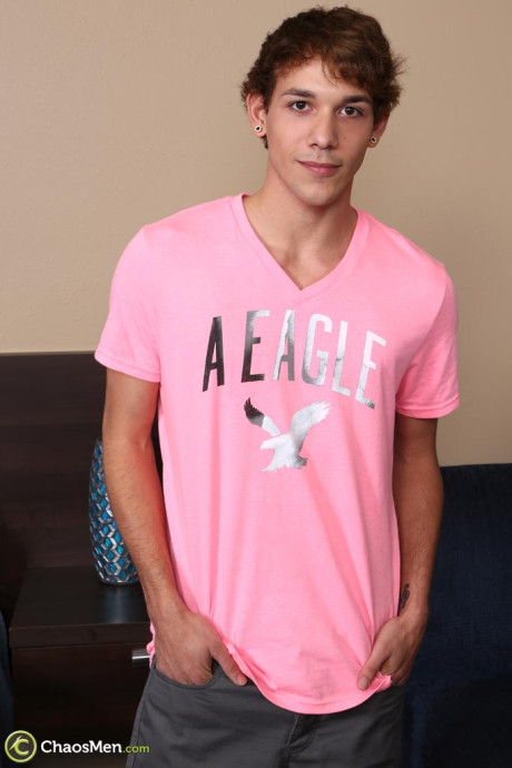 Lovely teen gay Malik doffs his pink shirt and pulls out his huge penis - #10516