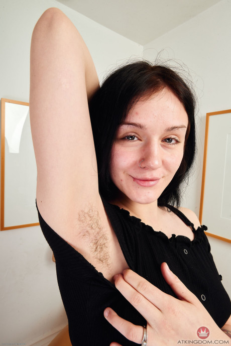 Sensual gf Rosalyn Sphinx exposes her hairy pussy and small melons - #69676