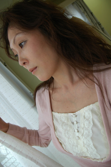 Brunette asian granny Masako Suzuki reveals her massive juggs and nice behind - #8436