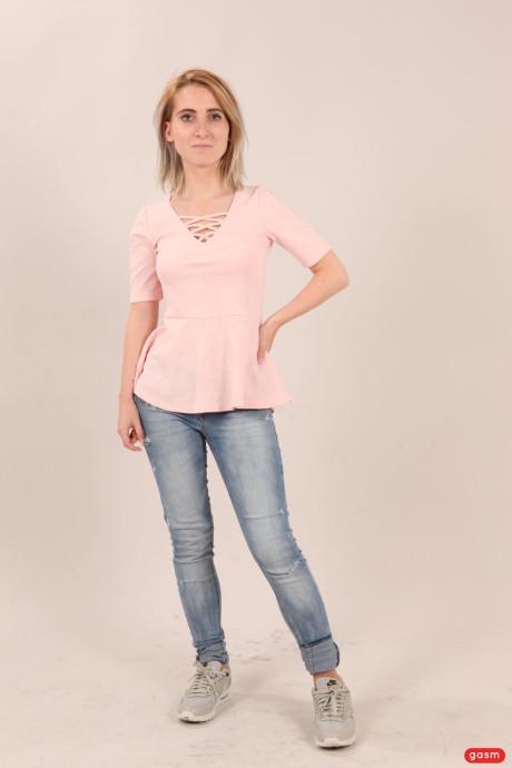 Petite German Lia Louise riding and blowing a monster white penis - #229079