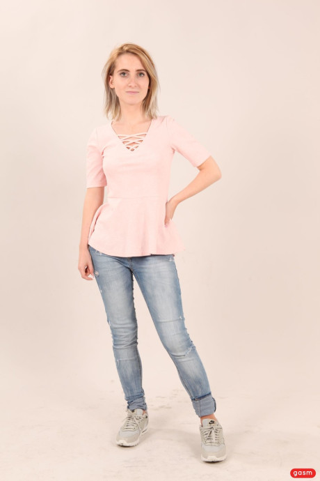 Petite German Lia Louise riding and blowing a monster white penis - #229080