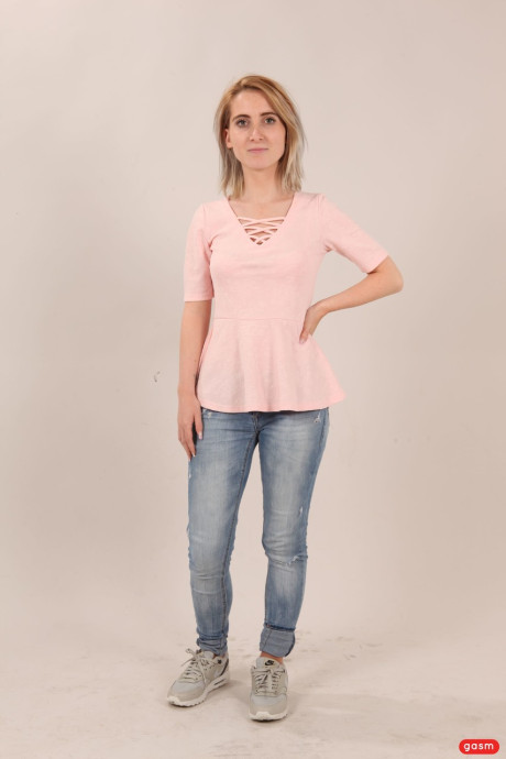 Petite German Lia Louise riding and blowing a monster white penis - #229082