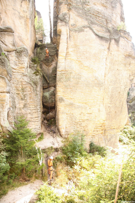 Fine adventurers Sara J, Nessy & Ester B go topless while climbing a mountain - #131464