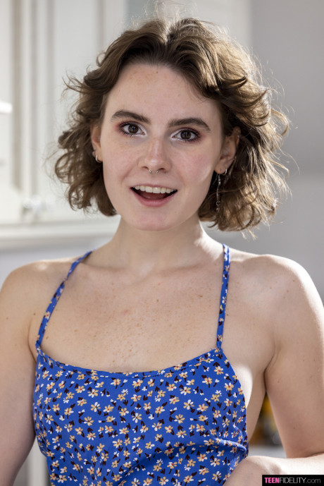 Beautiful fine teenie Darcy Dark takes off her clothes to show her attractive shaved snatch - #5150