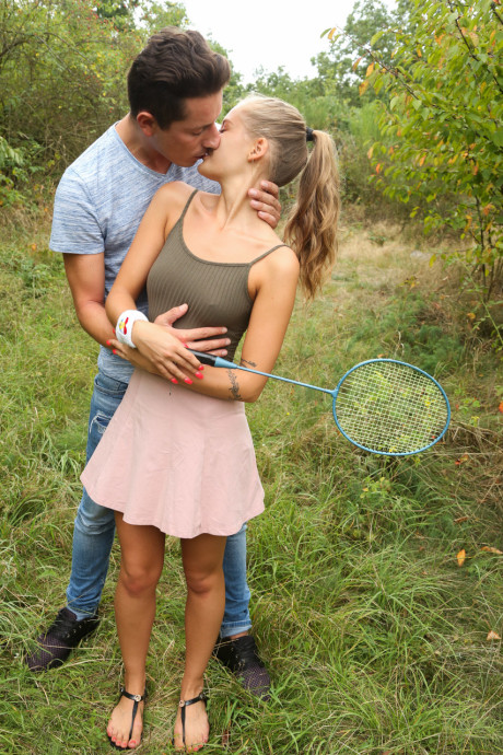 Hungarian young Tiffany Tatum gets picked up at the bus stop & nailed in nature - #18104