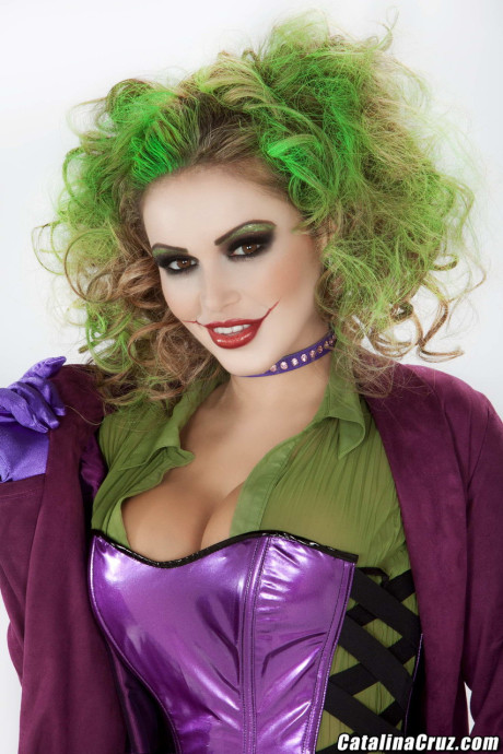 Giant boobed cosplay skanks Dylan Ryder and Gemma Massey share a Joker's meat - #25425