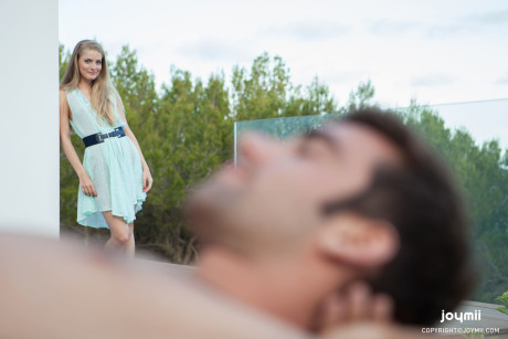 Pretty blondy teen Anna P seduces her stepbro and mounts his schlong outdoors - #85125