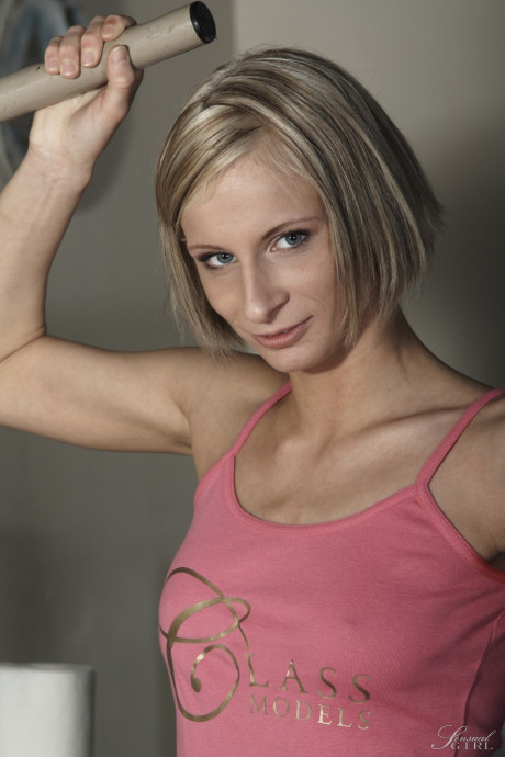 German whore lady Paris Pink poses in the hotel room, wheelchair, and with grapes - #85430