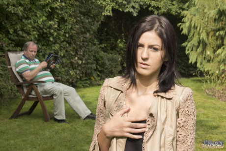 Fresh teen brunette bitch girlfriend broad has sexual relations with her fat sugar daddy - #191601