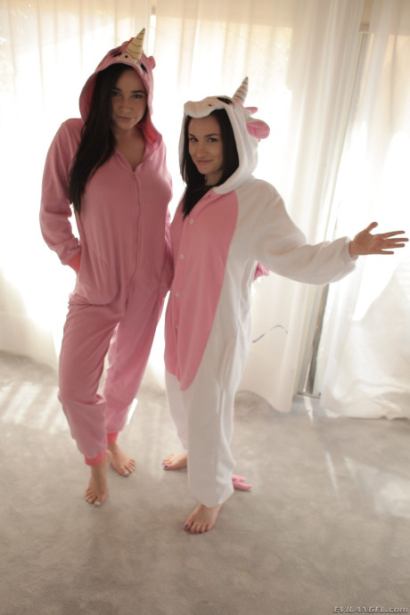 Tiny babes with natural breasts Gabriella Paltrova & Karlee Grey strip together - #110127