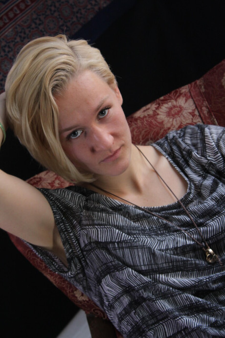 Cute amateur lesbians Nova and Isi strip nude while fooling around - #135159