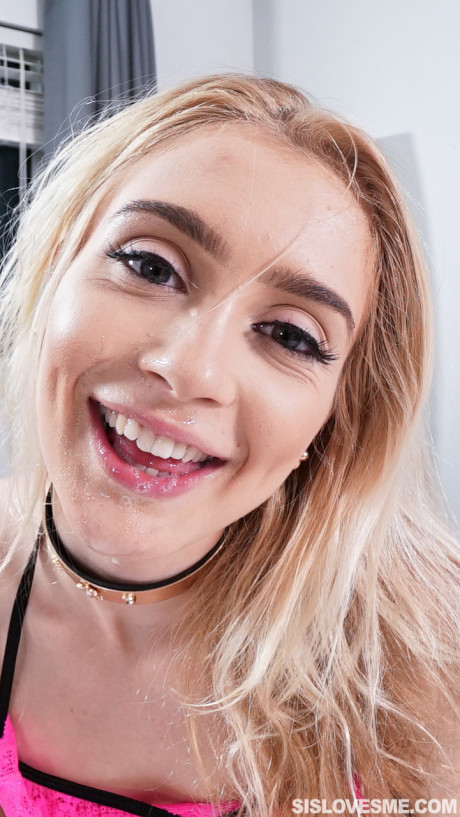 Lover catches stepsister Anastasia Knight masturbating and rides excited blondie - #211534