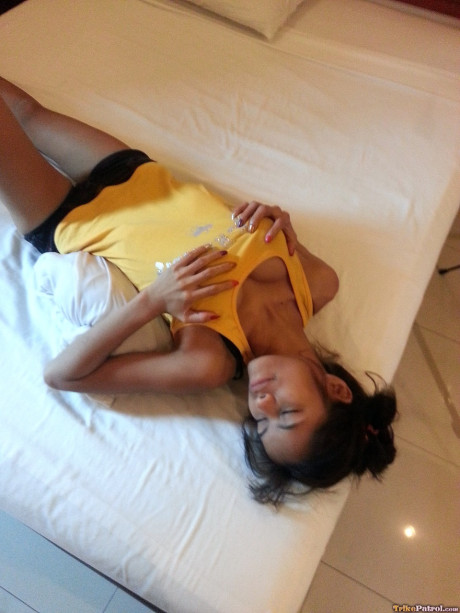 Stunning Filipina Jennifer Jimenez massages her melons before giving a hot oral sex - #182058