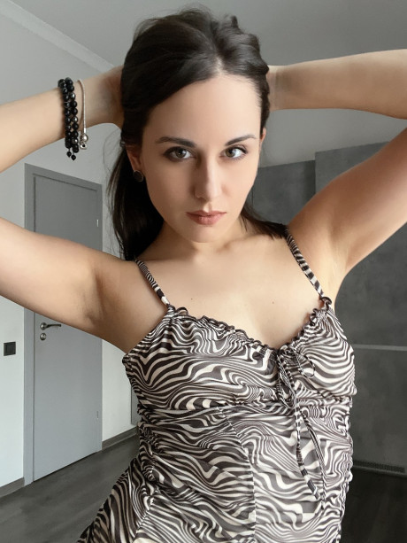 OnllyFans teenie Alina Berryy posing in her charming tight dress in a solo - #2748