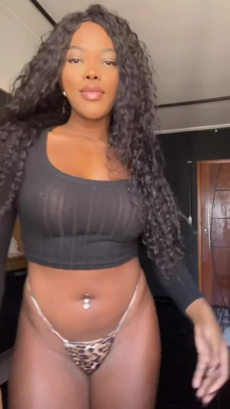 Exotic latina Luana flaunting her large bubble behind and cleavage in a solo - #253846