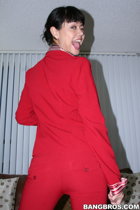 Lovely stewardesses exposes their wonderful bums and enormous boobs together - #183968