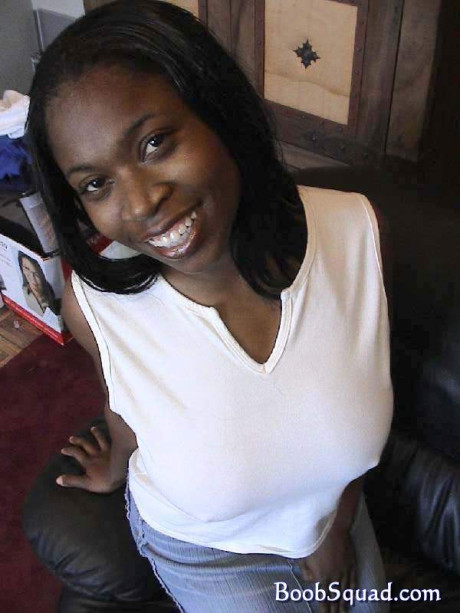 Black cutie Carla unveiling her gigantic natural tits and round booty - #132647