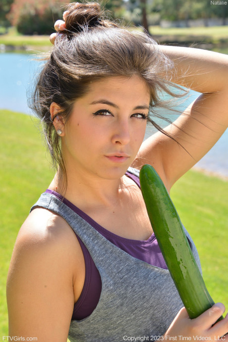 Fit babe Natalie posing and masturbating in her workout compilation - #155836