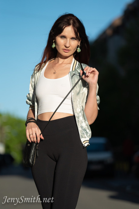Ravishing Russian MILF Jeny Smith exposes her natural melons in public - #65100