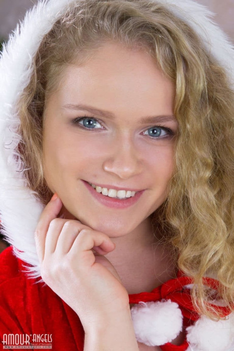 Charming teenie chick GF chick doffs her Christmas outfit for undressed posing over the holidays - #318972