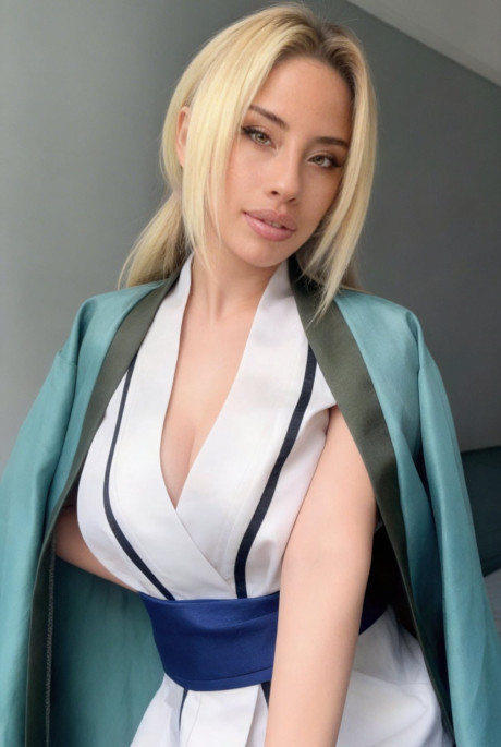 Hot blonde takes self shots while wearing a variety of outfits