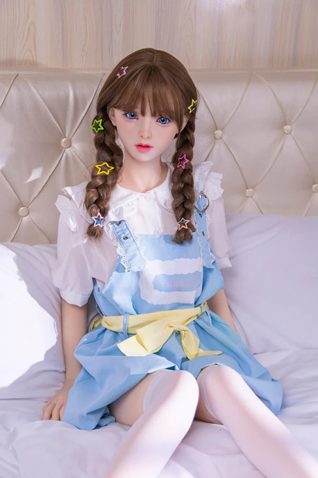 Adorable girl girlfriend lady next door doll with braided pigtails gets nude in white hosiery - #302111
